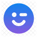 Rosto Piscando Emoji Feliz Ícone