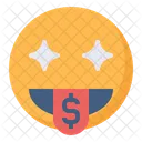 Rico Rosto Emoticon Ícone