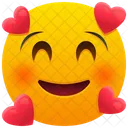 Cara Sonriente Con Corazones Emoji Emocion Icono