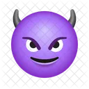 Cara Sonriente Con Cuernos Emoticon Emoji Icono