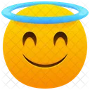 Cara Sonriente Con Halo Emoji Emocion Icono