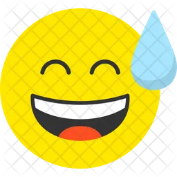 Cara sonriente con sudor Emoji Icono