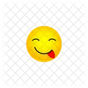 Cara Sonriente Lamiendo Labios Sonriente Sonriente Emoji Icono