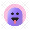 Cara Sonriente Con Lengua Abierta Emoji Emoticono Icono