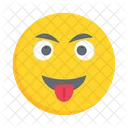 Emoji Emoticon Cara Com Lingua Ícone