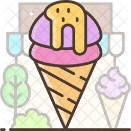 카라멜 아이스크림  아이콘