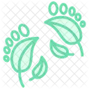 Carbon Footprint Duotone Line Icon 아이콘