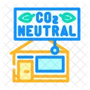 Carbon Neutral Building Icon