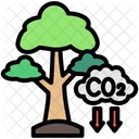 Tree Planting Green Energy Emissions Reduction Icon