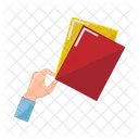 Card soccer ball in hand  Icon