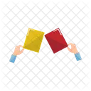 Card soccer ball in hand  Icon