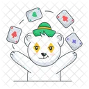 Cards Trick Playing Cards Bear Cards Icon