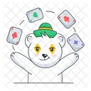 Cards Trick Playing Cards Bear Cards Icône