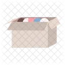 Cardboard box with valuable items  Icon