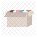 Cardboard box with valuable items  Icon