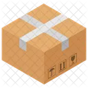 Cardboard Sealed Box Container Icon