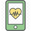 Cardiogram On Mobile Icon