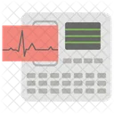 Maquina De Ecg Monitor De Ecg Electrocardiograma Icono