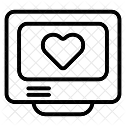 Coração de cardiologia no monitor  Ícone