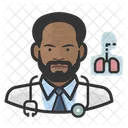 Cardiopulmonologist Black Male  Icon