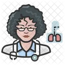 Cardiopulmonologist White Female  Icon
