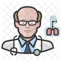 Cardiopulmonologist White Male  Icon