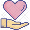 Care Heart On Hand Hand Gesture Icon