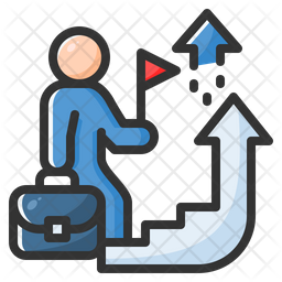 Career advancement Icon - Download in Colored Outline Style