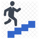 Business Success Running Stairs Icon