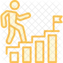 Career Ladder Duotone Line Icon Icon