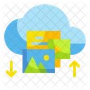 Descarga De Carga En La Nube Transferencia De Datos Nubes Icono