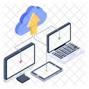 Datos En La Nube Carga En La Nube Transferencia De Datos Icono