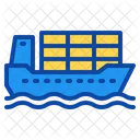 Cargo Ship Ocean Sea Transportation Shipping Container Icon