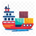 Freight Vessel Cargo Ship Cargo Boat Icon