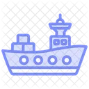 Cargo Ship Duotone Line Icon Icon