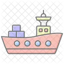 Cargo Ship Lineal Color Icon Icon