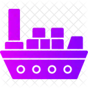 Cargo Ship Freight Vessel Container Transport Icon