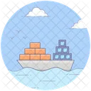 Cargo Ship Consignment Delivery Marine Shipment Icon