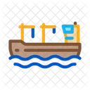 Crane Boat Machine Icon
