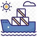Cargo Ship Barge Cargo Icon