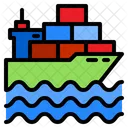 Cargo Ship Box Package Icon