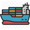 Cargo Ship Freight Shipping Icon