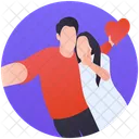 Caring Husband Pregnancy Greetings Romantic Couple Icon