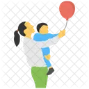 Caring Mother Kids Icon