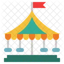 Carousel Amusement Park Kid And Baby Icon