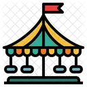 Carousel Amusement Park Kid And Baby Icon