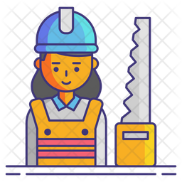 Carpenter Icon - Download in Colored Outline Style