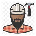 Carpenter Black Male  Icon
