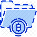 Carpeta Bitcoin Carpeta De Datos Bitcoin Almacenamiento De Datos Bitcoin Icono