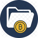 Carpeta Bitcoin Carpeta De Datos Bitcoin Almacenamiento De Datos Bitcoin Icono